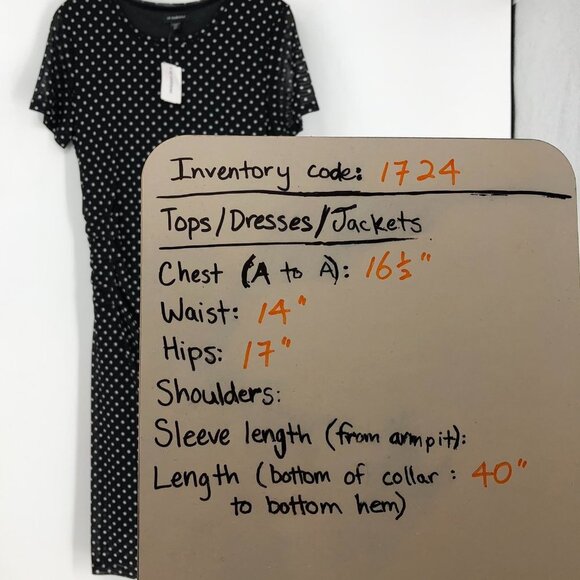 Le Chateau Black white Polka Dot short sleeve ruched NWT Dress Size Large - Picture 15 of 16